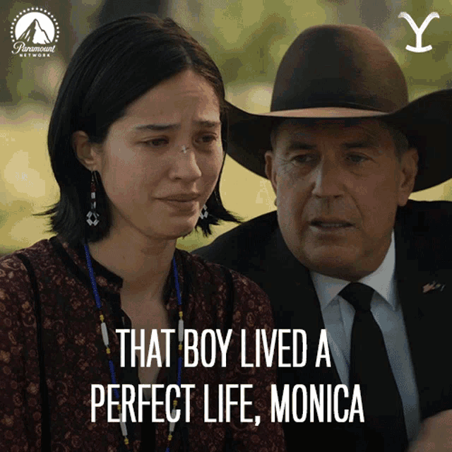 That Boy Lived A Perfect Life Monica John Dutton GIF - That Boy Lived A Perfect Life Monica John Dutton Kevin Costner GIFs