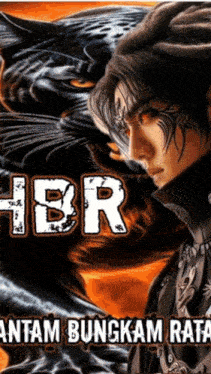 a poster of a man and a black cat with hbr written on the top