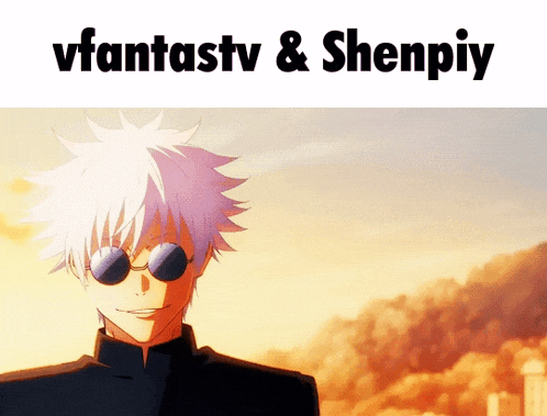 a picture of a man with sunglasses and the words vfantastv & shenpiy below him