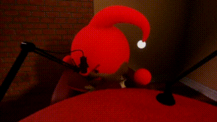 a green screen with a picture of a cartoon character