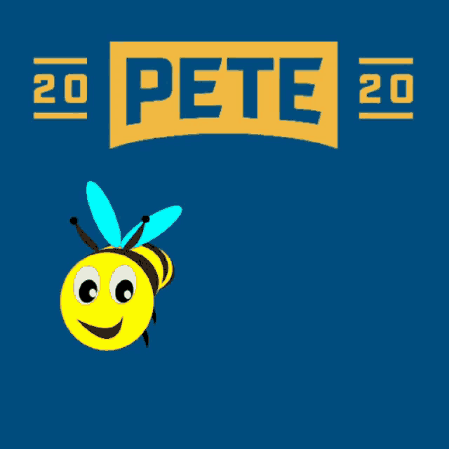 a blue background with a bee and the words pete like pete