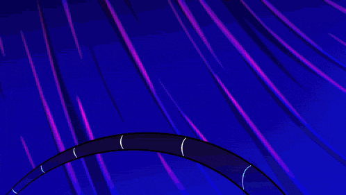 a cartoon drawing of a person holding a torch with a purple background .