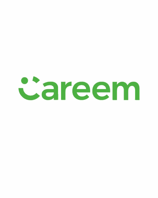 a green logo for careem with a smile on it