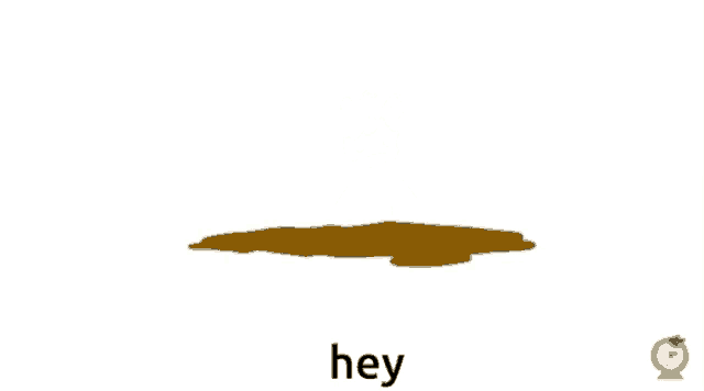a cartoon character with brown spots on his face says " hey "