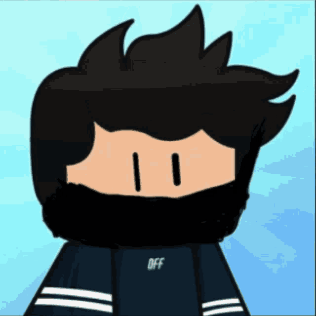 a cartoon character with a beard and a hoodie that says off on it