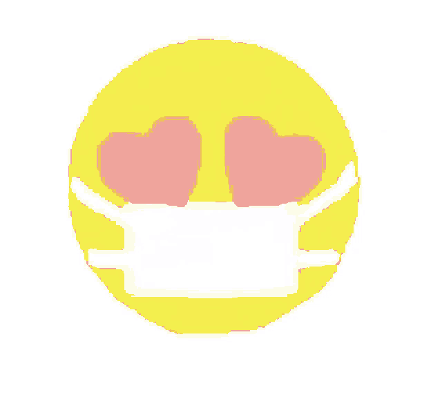 a yellow smiley face with hearts in its eyes