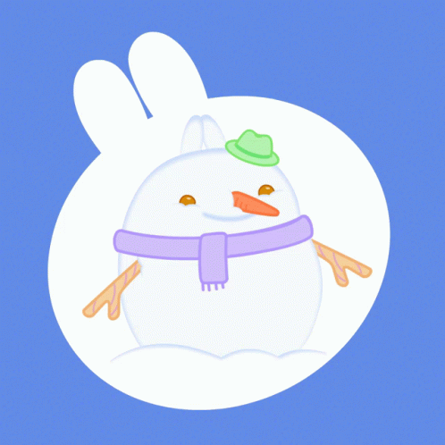 Snowman Molang GIF - Snowman Molang Smiling GIFs