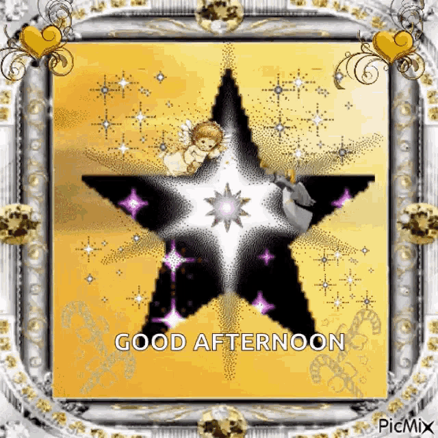a picture of a star with the words good afternoon