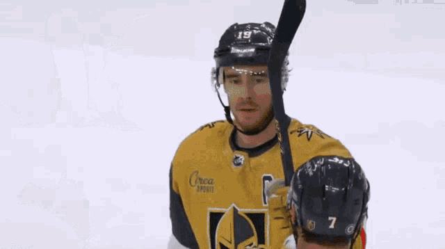 two hockey players one of whom has the name pietrangelo on the back of his jersey