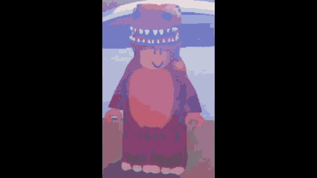 a cartoon of a dinosaur with the words " je suis un dinosaure je fais peur a tout le monde "