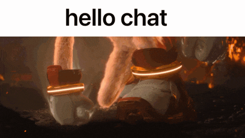 a screenshot of a video game with the words hello chat