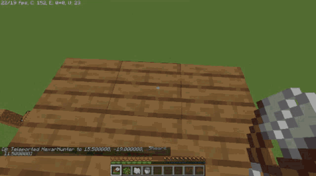 a screenshot of a minecraft game shows a teleported hawk hunter to 1550000