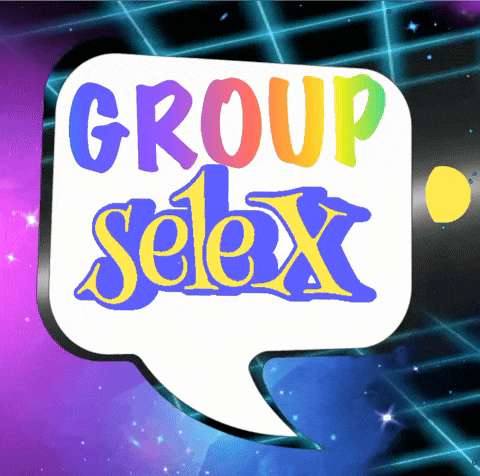 a speech bubble with the words group selex written inside of it