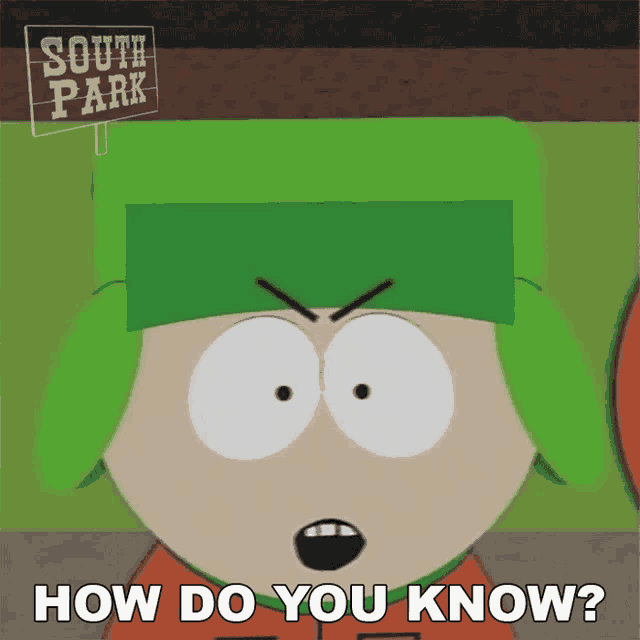 a cartoon character from south park says " how do you know "