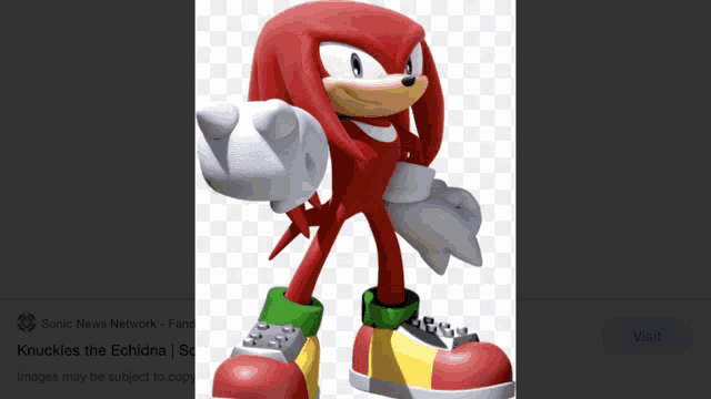 a picture of knuckles the echidna from the sonic news network