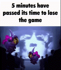 a group of people are sitting in front of a screen that says `` 5 minutes have passed its time to lose the game '' .