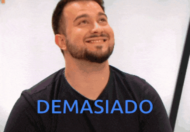 a man with a beard wearing a black shirt with the word demasiado on it