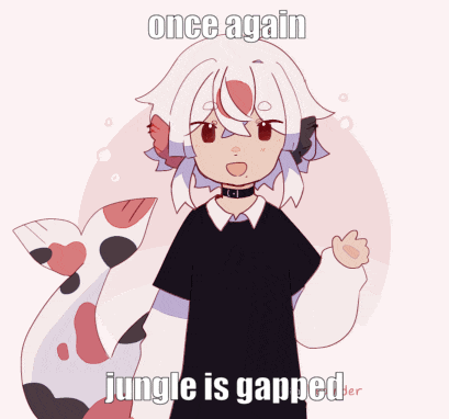 a drawing of a girl with the words once again jungle is gapped