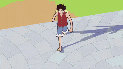 a cartoon character is standing on a colorful background