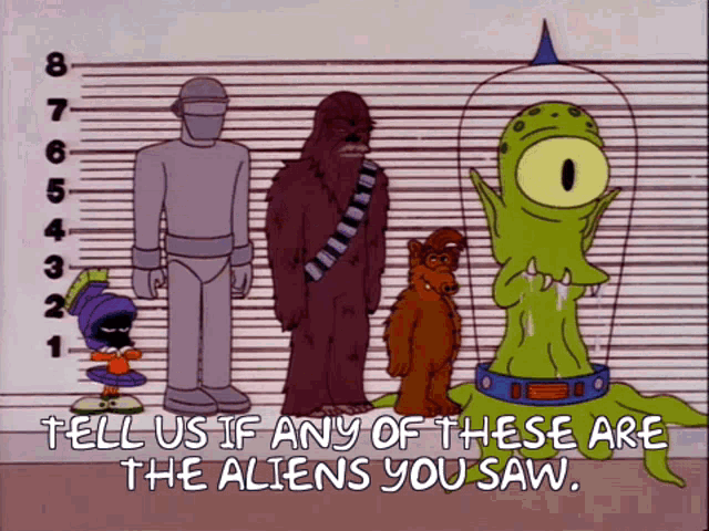 The Simpsons Aliens GIF - The Simpsons Aliens Line Up GIFs