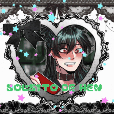 a drawing of a girl in a heart with the words solsy to de hen