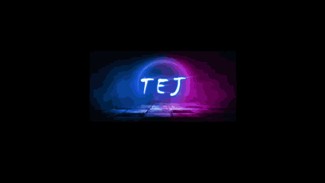 a neon sign with the word tej on it