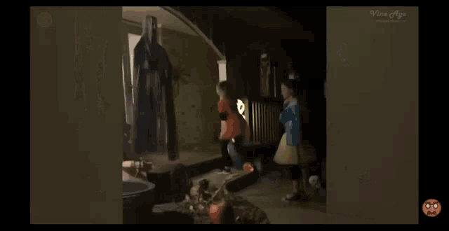 a group of children are trick or treating on halloween