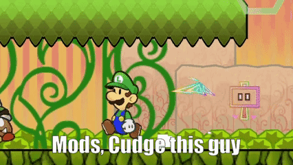 a video game scene with the words mods cudge this guy