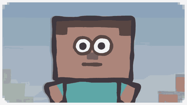 a cartoon drawing of a man with big eyes