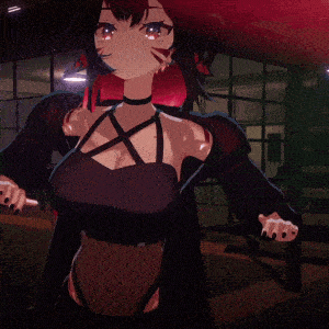 a cartoon character with a choker around her neck