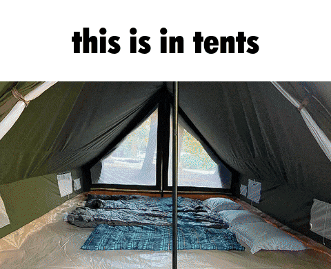 a picture of a tent with the words " this is in tents " above it