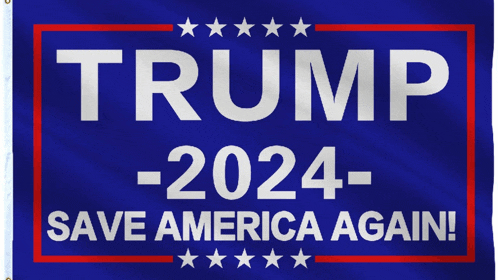 a blue trump save america again flag