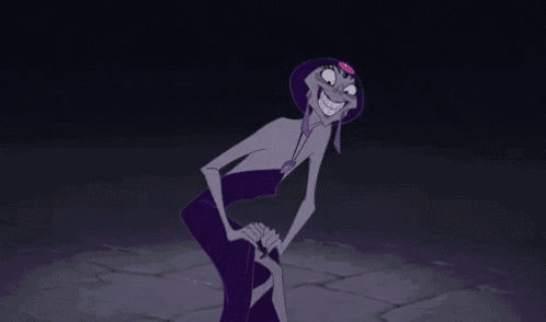 a cartoon character is holding a sword in his hand and says aha !