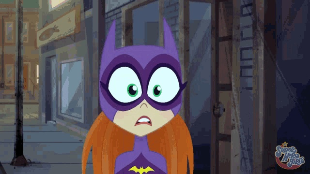 a cartoon of a girl in a super hero girls outfit