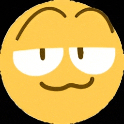 a yellow smiley face with white eyes and brown eyebrows on a black background .