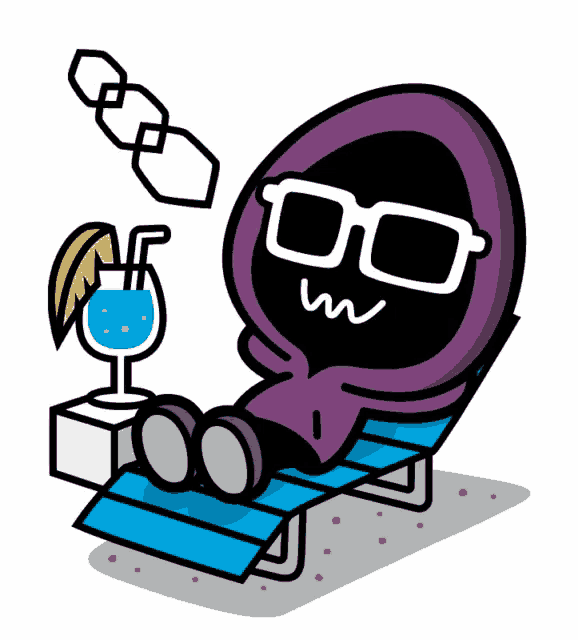a cartoon of a person wearing glasses and a hood