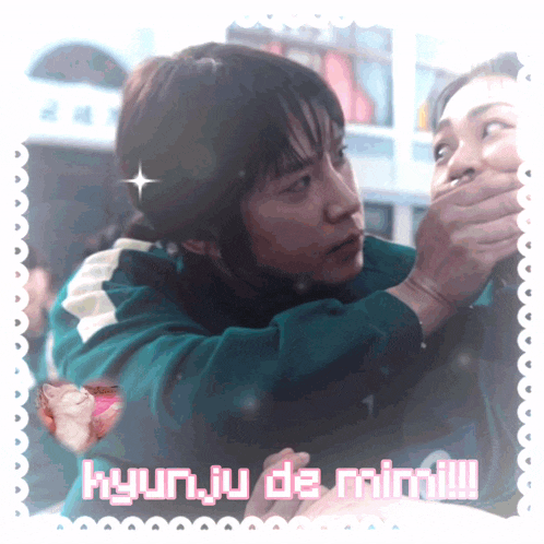 a picture of a man covering another man 's mouth with hyun ju de mimi