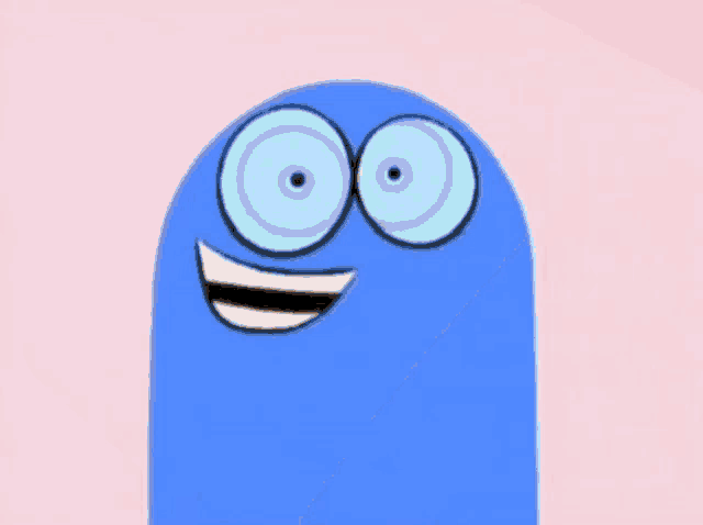 a close up of a cartoon character 's face with a swirl in his eyes .