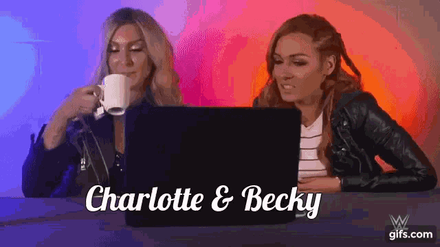 Becky Lynch Charlotte Flair GIF - Becky Lynch Charlotte Flair Friends GIFs
