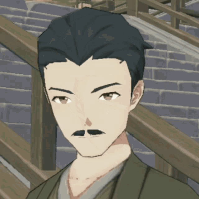 a computer generated image of a man with a moustache