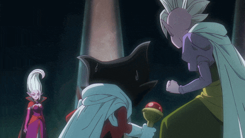 a group of cartoon characters are standing next to each other and one of them is holding a sword