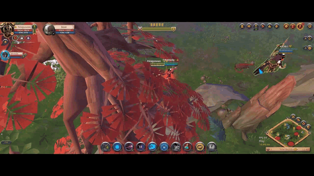 a screenshot of a video game with a few players and a few messages on the bottom
