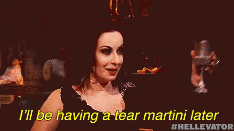 I'Ll Be Having A Tear Martini Later GIF - Hellevator Game Show Cheers GIFs