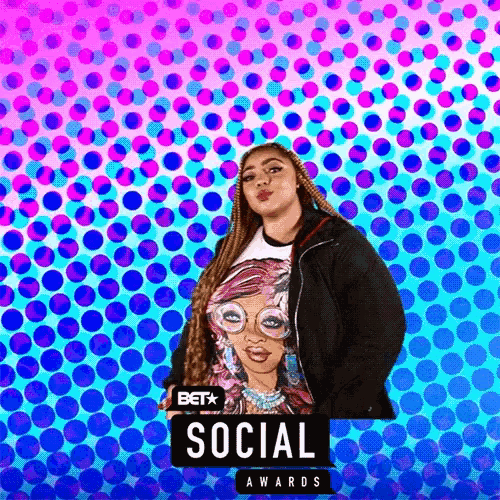 a poster for the beta social awards with a woman