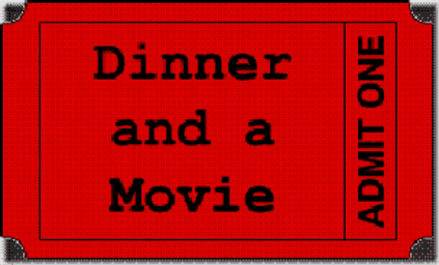 a red ticket for dinner and a movie