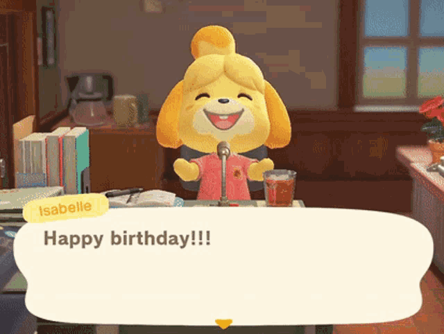 Happy Birthday Isabelle GIF - Happy Birthday Isabelle Animal Crossing GIFs