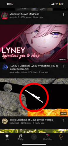 a screenshot of minecraft movie madness with a lyney hypnotizes you to sleep video