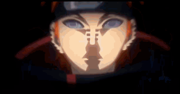 a group of naruto characters are standing next to each other in a dark room .