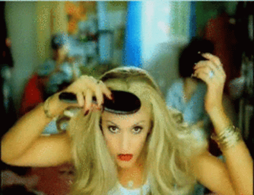 Gwen Stefani Brushing Hair GIF