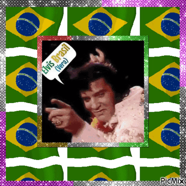 a picture of elvis presley with a speech bubble saying elvis brasil